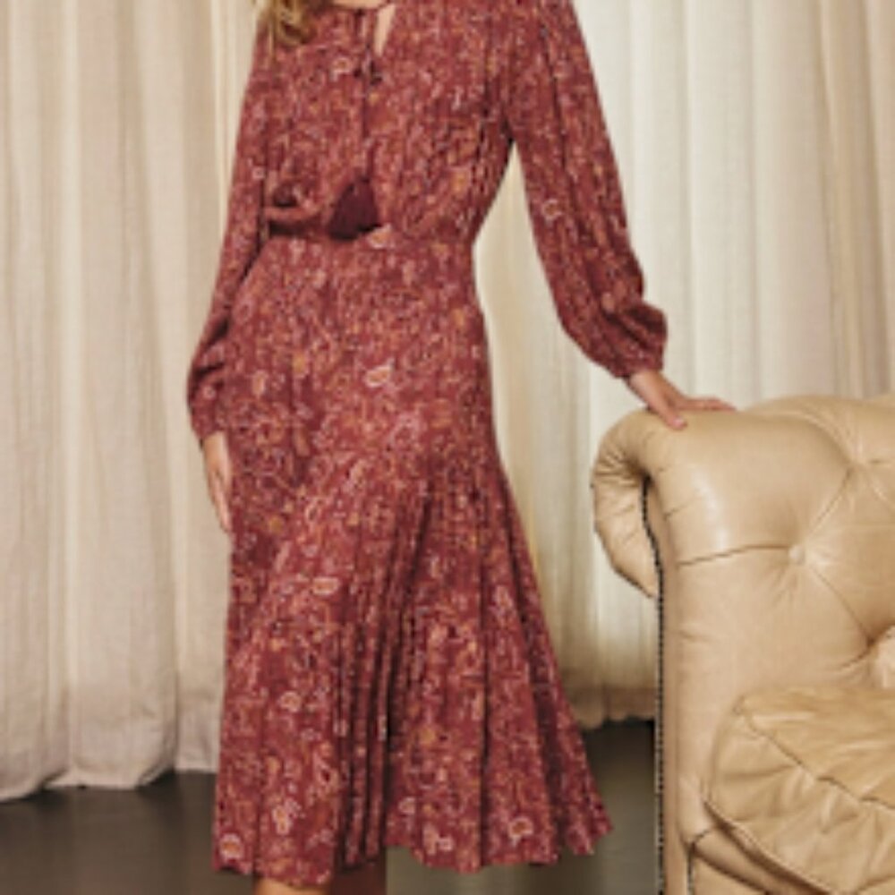 Paisley Smocked Waist Tiered Dress - Picture 2 of 4